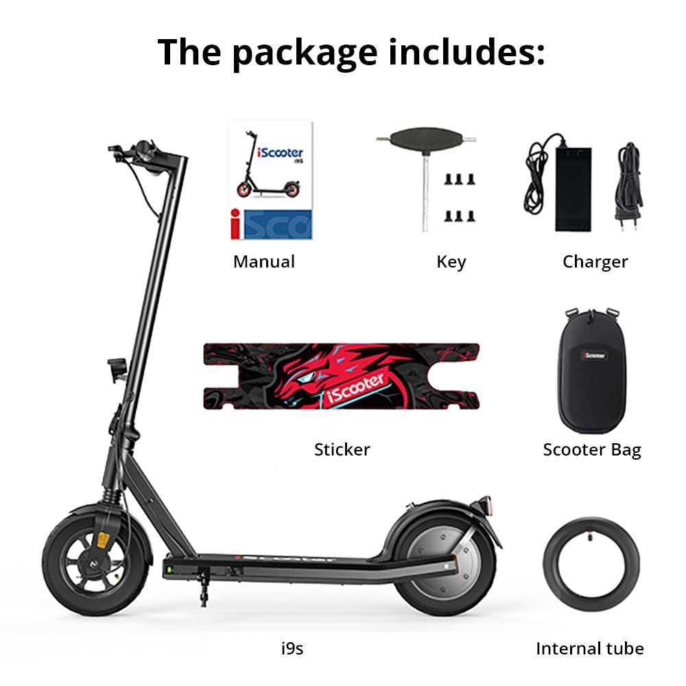 iScooter i9S Electric Scooter 10" Tires 500W Motor 36V 10Ah Battery