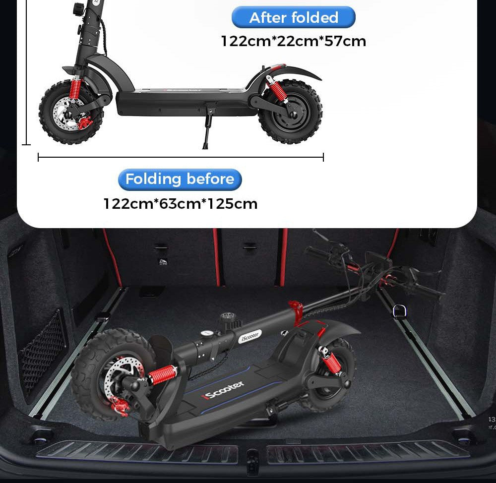 iScooter iX6 Electric Scooter 11" Tires 1000W Motor 48V 17.5Ah Battery