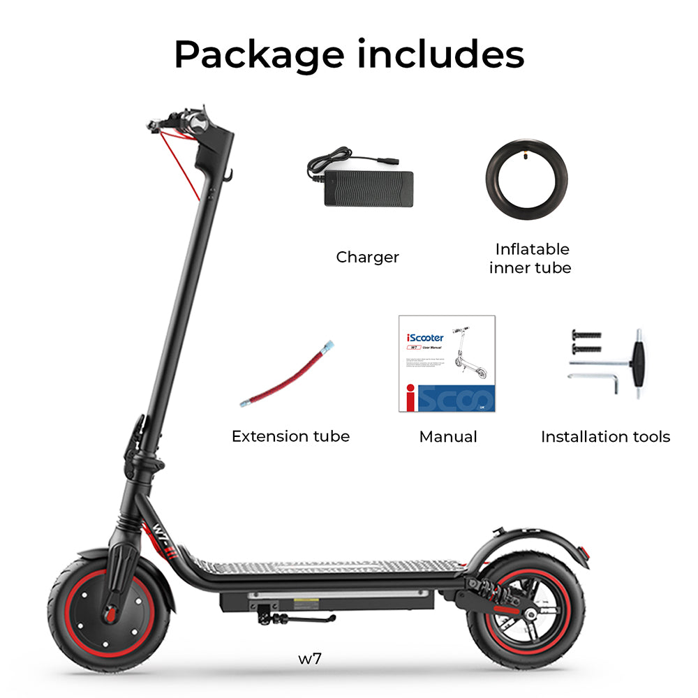 iScooter W7 Electric Scooter 8.5" Tires 350W Motor 42V 7.8Ah Battery