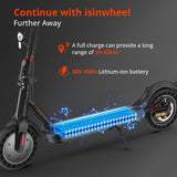 isinwheel E9T Max Electric Scooter with ABE 10" Tires 500W Motor 36V 10Ah Battery