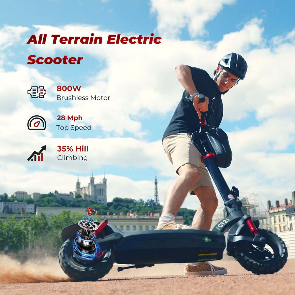 isinwheel GT2 Electric Scooter 11"  Off-road Tires 800W Motor 48V 15Ah Battery