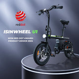 isinwheel U1 Electric Bike with Seat 14" Tires 250W Motor 36V 7.8Ah Battery