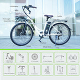 isinwheel U2 Electric Bike 26" Tires 350W Motor 36V 13Ah Battery