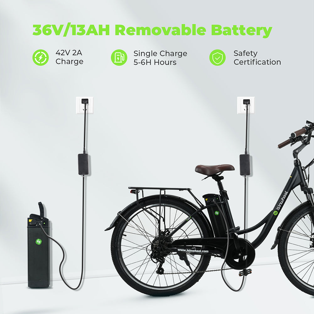 isinwheel U2 Electric Bike 26" Tires 350W Motor 36V 13Ah Battery