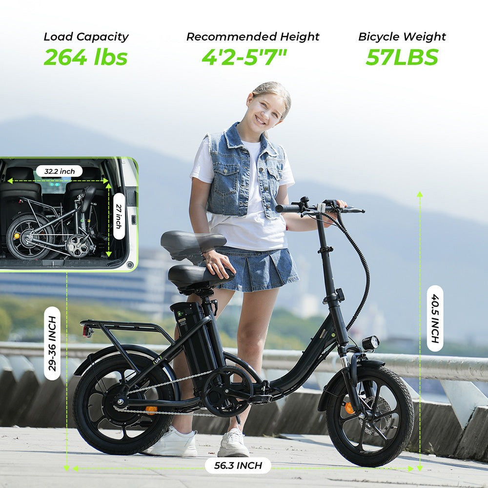 isinwheel U4 Electric Bike 16" Tires 500W Motor 36V 10.4Ah Battery