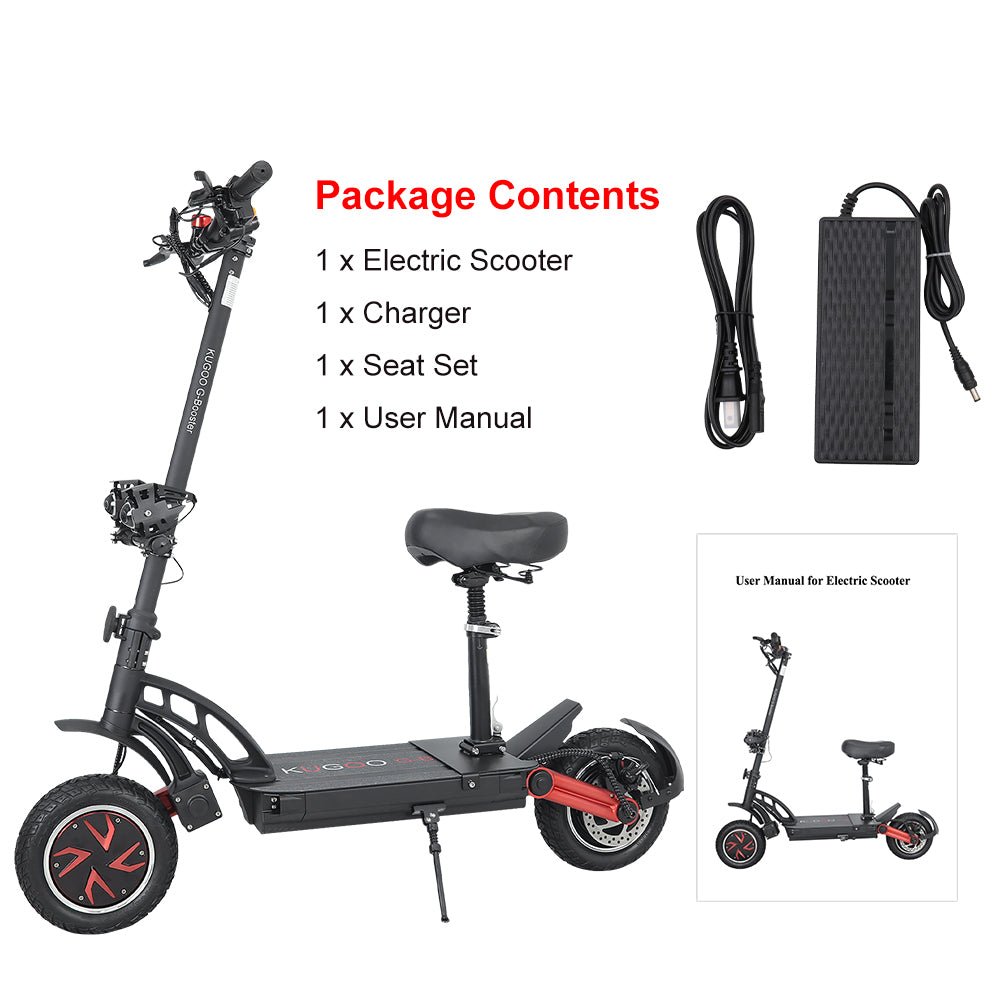 KUGOO G-Booster Electric Scooter with Seat 10" Dual 800W Motor 48V 23Ah Battery