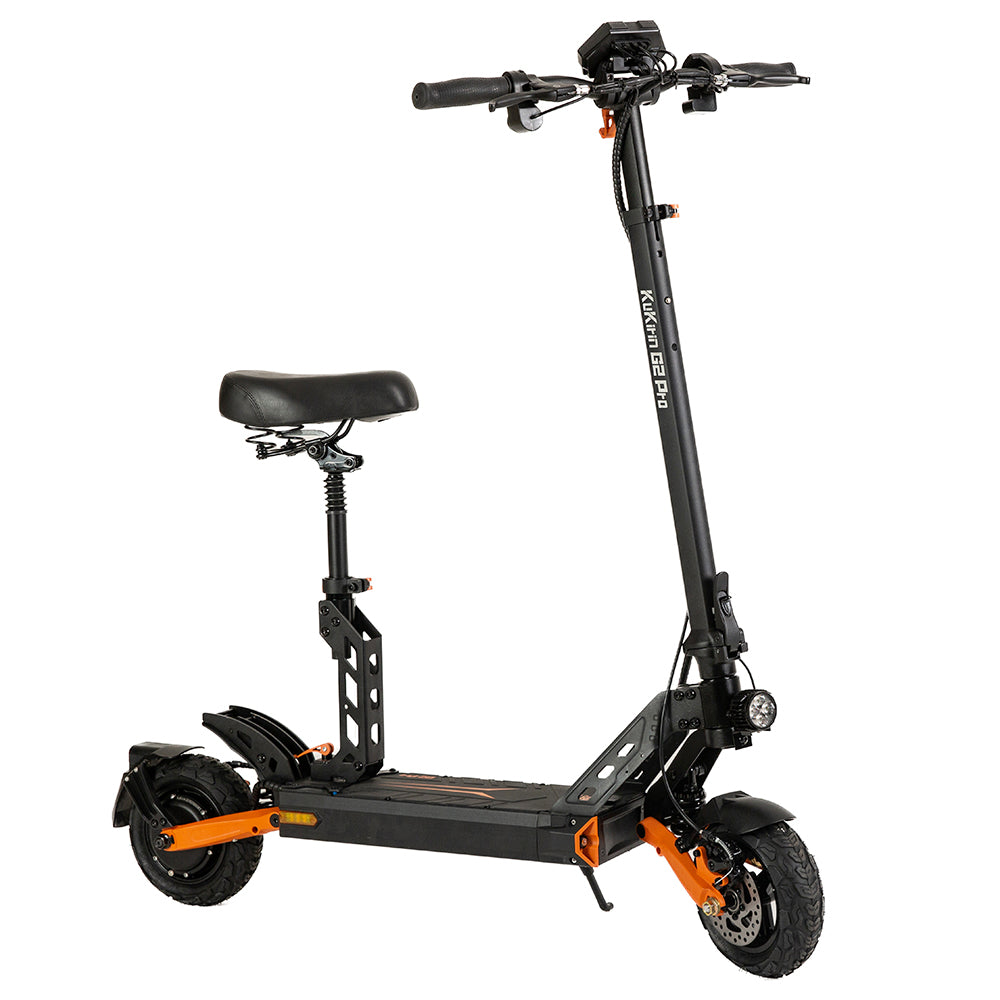 Trottinette électrique KuKirin G2 Pro avec pneus tout-terrain de 9 pouces, moteur 600W, vitesse de 45 km/h, batterie de 48V 15Ah pour une autonomie de 55 km avec siège détachable