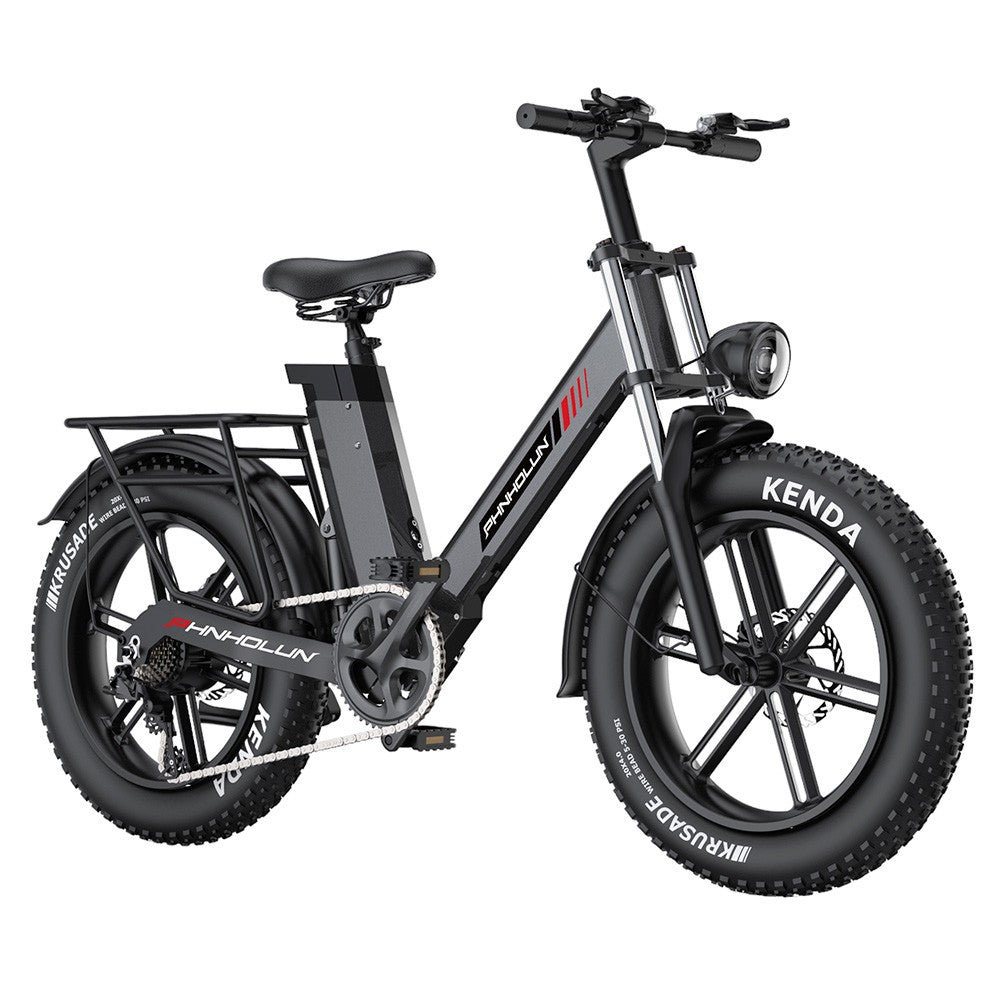 PHNHOLUN C6 Pro Electric Bike 20" Fat Tires 1000W Motor 48V 17Ah Battery