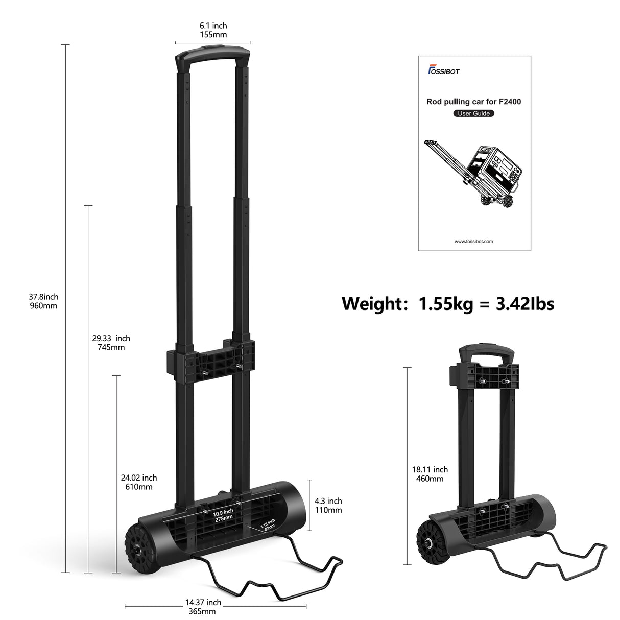 Portable Power Trolley FOSSiBOT F2400 Foldable Hand Cart