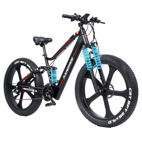 RANDRIDE YX90M Electric Mountain Bike 26" Tires 1000W Motor 48V 13.6Ah Battery