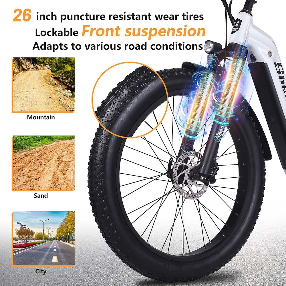 Shengmilo MX06 Electric Off Road Bike 26 Tires 500W Motor 48V 17.5Ah OOLACTIVE