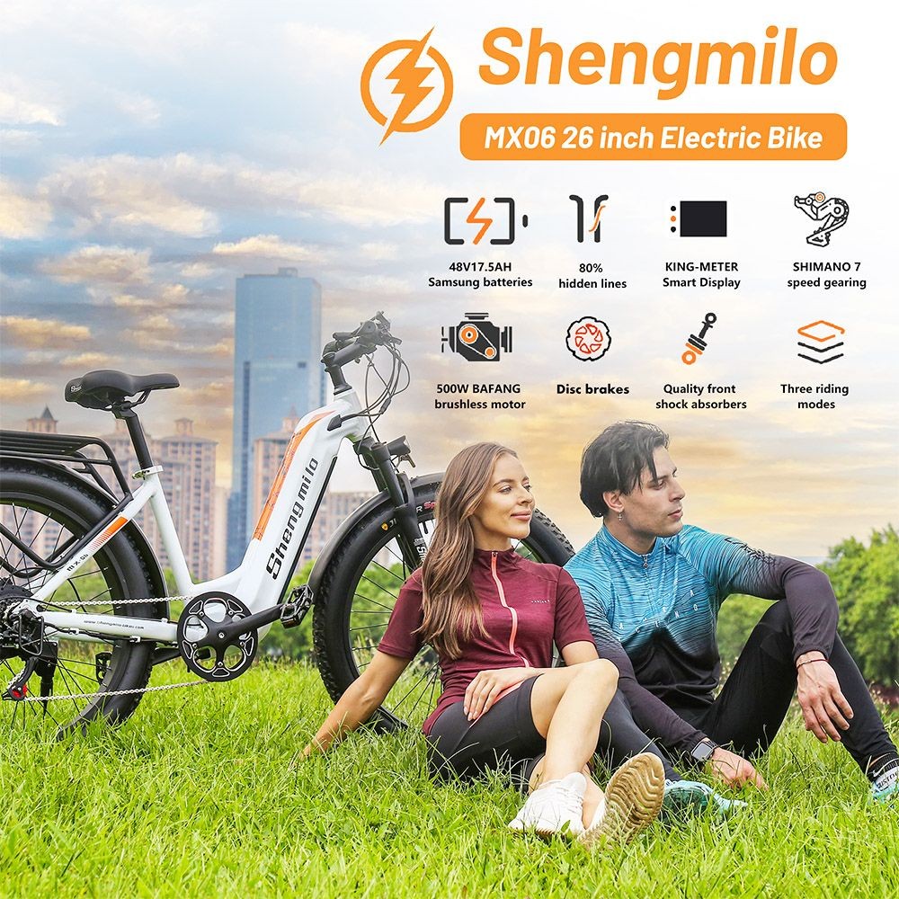 Shengmilo MX06 Electric Off Road Bike 26 Tires 500W Motor 48V 17.5Ah OOLACTIVE