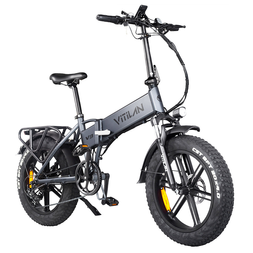 Vitilan V3 Electric Folding Bike 20" Fat Tires 750W Brushless Motor 48V 13Ah Battery