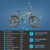 Vitilan V3 Electric Folding Bike 20" Fat Tires 750W Brushless Motor 48V 13Ah Battery